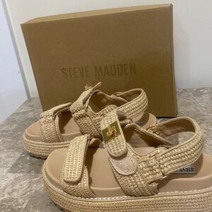 BIGMONA NATURAL RAFFIA Platform Sandals